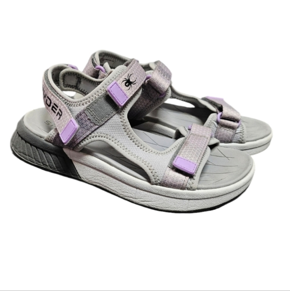 Spyder Panama Adjustable Strap Grey Purple Sandals Size 7